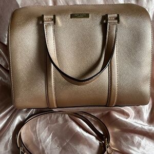 Kate Spade Rose Gold Satchel With Matching Strap
